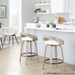 Grotto Contemporary Swivel Counter Stools in Grey and White (Set of 2) (Set of 2) 12 Grotto Contemporary Swivel Counter Stools in Grey and White (Set of 2) (Set of 2)