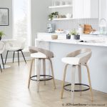 Grotto Contemporary Swivel Counter Stools in Grey and White (Set of 2) (Set of 2) 11 Grotto Contemporary Swivel Counter Stools in Grey and White (Set of 2) (Set of 2)
