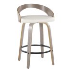 Grotto Contemporary Swivel Counter Stools in Grey and White (Set of 2) (Set of 2) 14 Grotto Contemporary Swivel Counter Stools in Grey and White (Set of 2) (Set of 2)