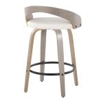 Grotto Contemporary Swivel Counter Stools in Grey and White (Set of 2) (Set of 2) 16 Grotto Contemporary Swivel Counter Stools in Grey and White (Set of 2) (Set of 2)