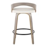 Grotto Contemporary Swivel Counter Stools in Grey and White (Set of 2) (Set of 2) 17 Grotto Contemporary Swivel Counter Stools in Grey and White (Set of 2) (Set of 2)