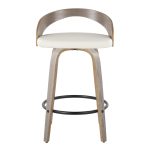 Grotto Contemporary Swivel Counter Stools in Grey and White (Set of 2) (Set of 2) 18 Grotto Contemporary Swivel Counter Stools in Grey and White (Set of 2) (Set of 2)