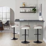 Grotto Contemporary White Faux Leather Adjustable Barstools (Set of 2) 12 Grotto Contemporary White Faux Leather Adjustable Barstools (Set of 2)