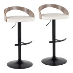 Grotto Contemporary White Faux Leather Adjustable Barstools (Set of 2) 13 Grotto Contemporary White Faux Leather Adjustable Barstools (Set of 2)