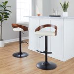 Grotto Cream Faux Leather Adjustable Contemporary Barstools (Set of 2) 14 Grotto Cream Faux Leather Adjustable Contemporary Barstools (Set of 2)