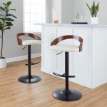 Grotto Cream Faux Leather Adjustable Contemporary Barstools (Set of 2) 13 Grotto Cream Faux Leather Adjustable Contemporary Barstools (Set of 2)