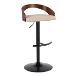 Grotto Cream Faux Leather Adjustable Contemporary Barstools (Set of 2) 18 Grotto Cream Faux Leather Adjustable Contemporary Barstools (Set of 2)