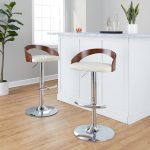 Grotto Cream Faux Leather Contemporary Swivel Barstools (Set of 2) 14 Grotto Cream Faux Leather Contemporary Swivel Barstools (Set of 2)