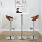 Grotto Cream Faux Leather Contemporary Swivel Barstools (Set of 2) 16 Grotto Cream Faux Leather Contemporary Swivel Barstools (Set of 2)