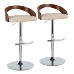 Grotto Cream Faux Leather Contemporary Swivel Barstools (Set of 2) 17 Grotto Cream Faux Leather Contemporary Swivel Barstools (Set of 2)