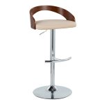 Grotto Cream Faux Leather Contemporary Swivel Barstools (Set of 2) 18 Grotto Cream Faux Leather Contemporary Swivel Barstools (Set of 2)