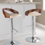 Grotto Cream Faux Leather Mid-Century Modern Adjustable Barstool (Set of 2) 11 Grotto Cream Faux Leather Mid-Century Modern Adjustable Barstool (Set of 2)