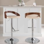 Grotto Cream Faux Leather Mid-Century Modern Adjustable Barstool (Set of 2) 10 Grotto Cream Faux Leather Mid-Century Modern Adjustable Barstool (Set of 2)