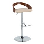 Grotto Cream Faux Leather Mid-Century Modern Adjustable Barstool (Set of 2) 13 Grotto Cream Faux Leather Mid-Century Modern Adjustable Barstool (Set of 2)