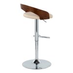 Grotto Cream Faux Leather Mid-Century Modern Adjustable Barstool (Set of 2) 15 Grotto Cream Faux Leather Mid-Century Modern Adjustable Barstool (Set of 2)