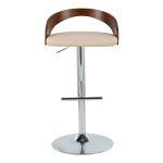 Grotto Cream Faux Leather Mid-Century Modern Adjustable Barstool (Set of 2) 17 Grotto Cream Faux Leather Mid-Century Modern Adjustable Barstool (Set of 2)
