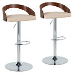 Grotto Cream Mid-Century Modern Adjustable Swivel Barstools (Set of 2) 13 Grotto Cream Mid-Century Modern Adjustable Swivel Barstools (Set of 2)
