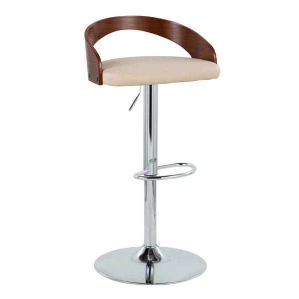 Grotto Cream Mid Century Modern Adjustable Swivel Barstools Set of 2 3