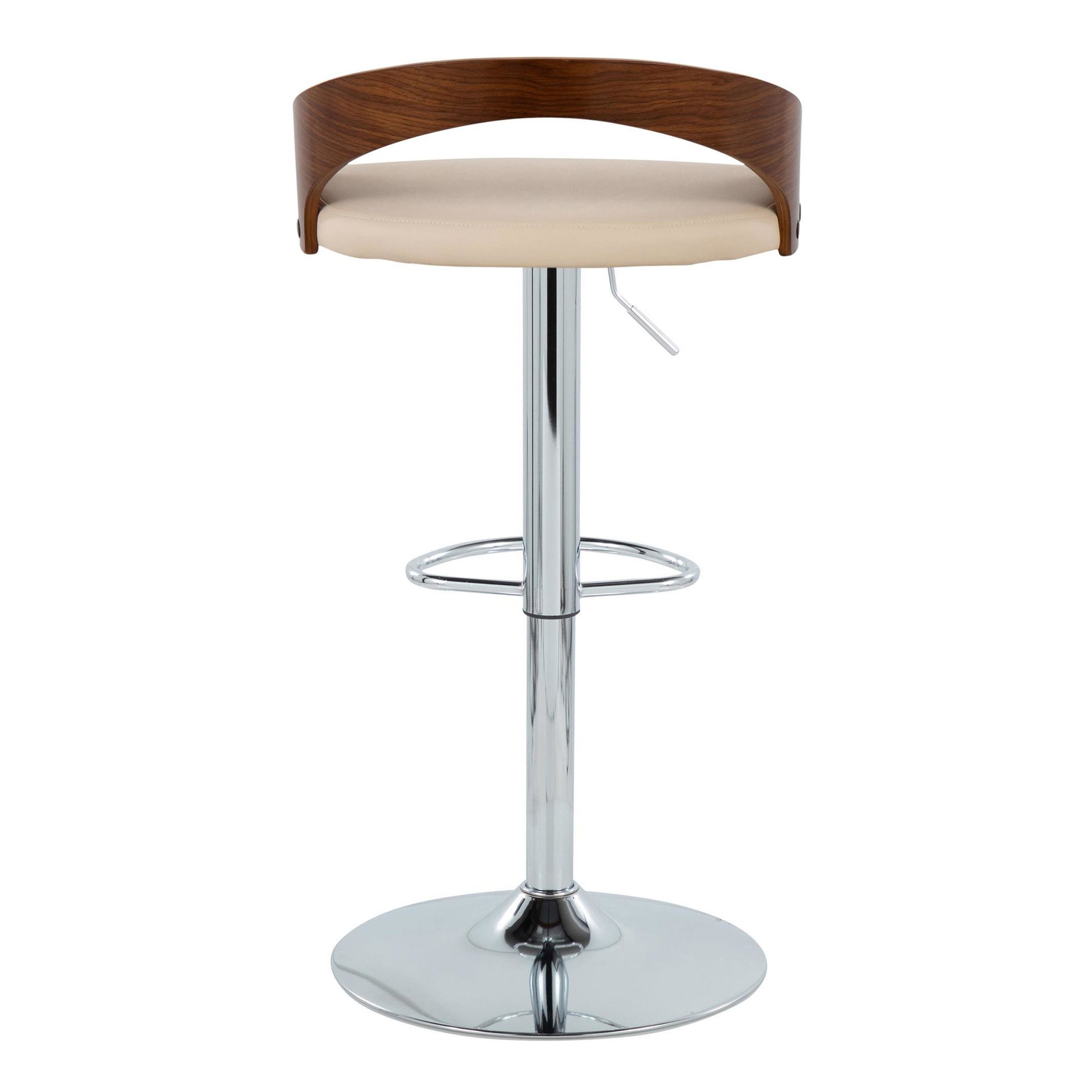 Grotto Cream Mid-Century Modern Adjustable Swivel Barstools (Set of 2) 7 Grotto Cream Mid-Century Modern Adjustable Swivel Barstools (Set of 2) - Image 7