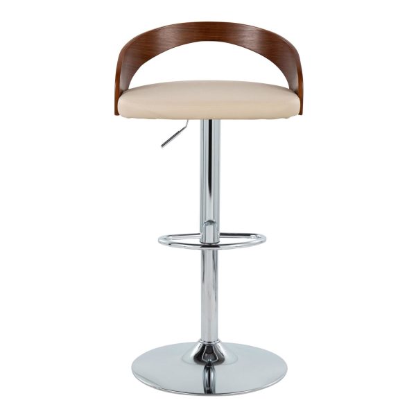 Grotto Cream Mid Century Modern Adjustable Swivel Barstools Set of 2 7