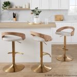 Grotto Gold Adjustable Oat Fabric Swivel Barstools (Set of 2) 13 Grotto Gold Adjustable Oat Fabric Swivel Barstools (Set of 2)