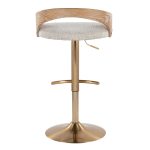 Grotto Gold Adjustable Oat Fabric Swivel Barstools (Set of 2) 19 Grotto Gold Adjustable Oat Fabric Swivel Barstools (Set of 2)