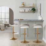 Grotto Gold Light Grey Contemporary Adjustable Barstool (Set of 2) 12 Grotto Gold Light Grey Contemporary Adjustable Barstool (Set of 2)