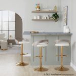 Grotto Gold Light Grey Contemporary Adjustable Barstool (Set of 2) 11 Grotto Gold Light Grey Contemporary Adjustable Barstool (Set of 2)