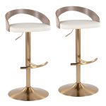 Grotto Gold Light Grey Contemporary Adjustable Barstool (Set of 2) 13 Grotto Gold Light Grey Contemporary Adjustable Barstool (Set of 2)