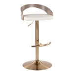 Grotto Gold Light Grey Contemporary Adjustable Barstool (Set of 2) 14 Grotto Gold Light Grey Contemporary Adjustable Barstool (Set of 2)