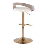 Grotto Gold Light Grey Contemporary Adjustable Barstool (Set of 2) 16 Grotto Gold Light Grey Contemporary Adjustable Barstool (Set of 2)
