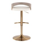 Grotto Gold Light Grey Contemporary Adjustable Barstool (Set of 2) 17 Grotto Gold Light Grey Contemporary Adjustable Barstool (Set of 2)
