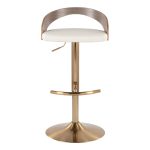 Grotto Gold Light Grey Contemporary Adjustable Barstool (Set of 2) 18 Grotto Gold Light Grey Contemporary Adjustable Barstool (Set of 2)