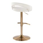 Grotto Gold White Velvet Contemporary Adjustable Barstool (Set of 2) 16 Grotto Gold White Velvet Contemporary Adjustable Barstool (Set of 2)