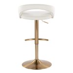 Grotto Gold White Velvet Contemporary Adjustable Barstool (Set of 2) 17 Grotto Gold White Velvet Contemporary Adjustable Barstool (Set of 2)