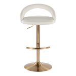 Grotto Gold White Velvet Contemporary Adjustable Barstool (Set of 2) 18 Grotto Gold White Velvet Contemporary Adjustable Barstool (Set of 2)
