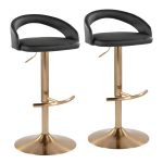Grotto Gold and Black Adjustable Contemporary Barstools (Set of 2) 13 Grotto Gold and Black Adjustable Contemporary Barstools (Set of 2)