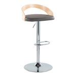 Grotto Grey Faux Leather Adjustable Mid-Century Modern Barstools (Set of 2) 11 Grotto Grey Faux Leather Adjustable Mid-Century Modern Barstools (Set of 2)