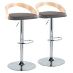 Grotto Grey Faux Leather Adjustable Mid-Century Modern Barstools (Set of 2) 10 Grotto Grey Faux Leather Adjustable Mid-Century Modern Barstools (Set of 2)