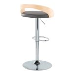 Grotto Grey Faux Leather Adjustable Mid-Century Modern Barstools (Set of 2) 13 Grotto Grey Faux Leather Adjustable Mid-Century Modern Barstools (Set of 2)