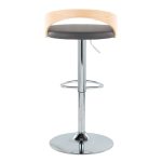 Grotto Grey Faux Leather Adjustable Mid-Century Modern Barstools (Set of 2) 14 Grotto Grey Faux Leather Adjustable Mid-Century Modern Barstools (Set of 2)