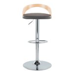 Grotto Grey Faux Leather Adjustable Mid-Century Modern Barstools (Set of 2) 15 Grotto Grey Faux Leather Adjustable Mid-Century Modern Barstools (Set of 2)