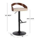 Grotto Grey Faux Leather Adjustable Mid-Century Modern Barstools (Set of 2) 16 Grotto Grey Faux Leather Adjustable Mid-Century Modern Barstools (Set of 2)