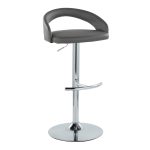 Grotto Grey Faux Leather Chrome Contemporary Adjustable Barstools (Set of 2) 14 Grotto Grey Faux Leather Chrome Contemporary Adjustable Barstools (Set of 2)