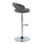 Grotto Grey Faux Leather Chrome Contemporary Adjustable Barstools (Set of 2) 15 Grotto Grey Faux Leather Chrome Contemporary Adjustable Barstools (Set of 2)