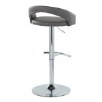 Grotto Grey Faux Leather Chrome Contemporary Adjustable Barstools (Set of 2) 16 Grotto Grey Faux Leather Chrome Contemporary Adjustable Barstools (Set of 2)