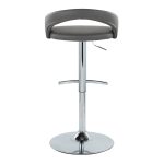 Grotto Grey Faux Leather Chrome Contemporary Adjustable Barstools (Set of 2) 17 Grotto Grey Faux Leather Chrome Contemporary Adjustable Barstools (Set of 2)