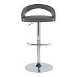 Grotto Grey Faux Leather Chrome Contemporary Adjustable Barstools (Set of 2) 18 Grotto Grey Faux Leather Chrome Contemporary Adjustable Barstools (Set of 2)