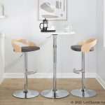 Grotto Grey Faux Leather Contemporary Adjustable Swivel Barstool (Set of 2) 15 Grotto Grey Faux Leather Contemporary Adjustable Swivel Barstool (Set of 2)
