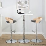 Grotto Grey Faux Leather Contemporary Adjustable Swivel Barstool (Set of 2) 16 Grotto Grey Faux Leather Contemporary Adjustable Swivel Barstool (Set of 2)